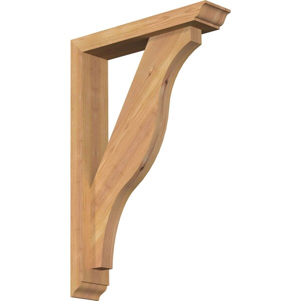 Ekena Millwork Funston Traditional Smooth Bracket w/ Offset Brace, Western Red Cedar, 3 1/2"W x 16"D x 24"H BKT0402X16X24FST01SWR - main